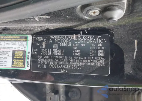 2010 Kia Soul + из США, поврежденный, VIN KNDJT2A20A7126438